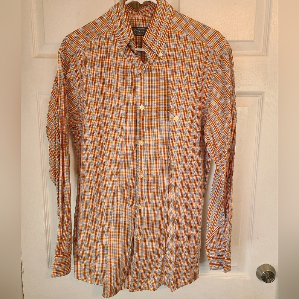 Talbots Men's Long Sleeve Dress Shirt,  Size: Small Color: Orange